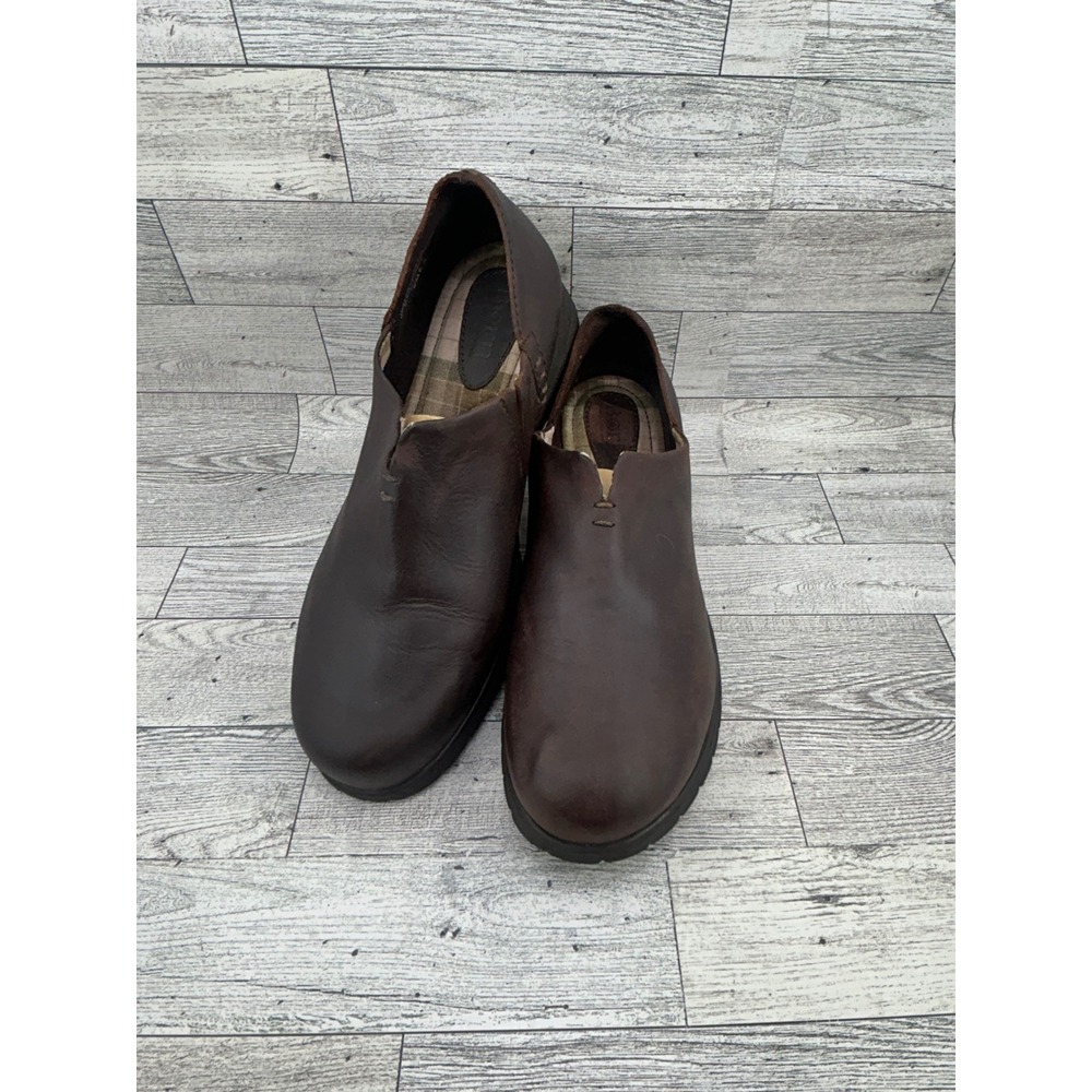 Born MME Brown Leather Clogs‎ Size 8 / 39 Comfort Slip On Shoes